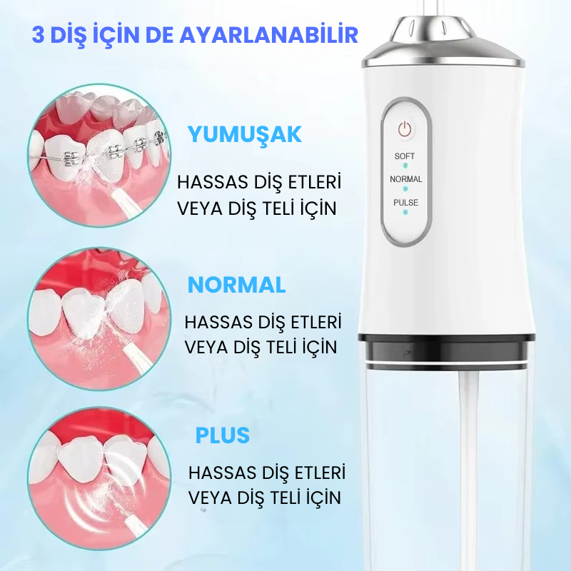 3 modları Oral Irrigator Taşınabilir Diş Su Jeti